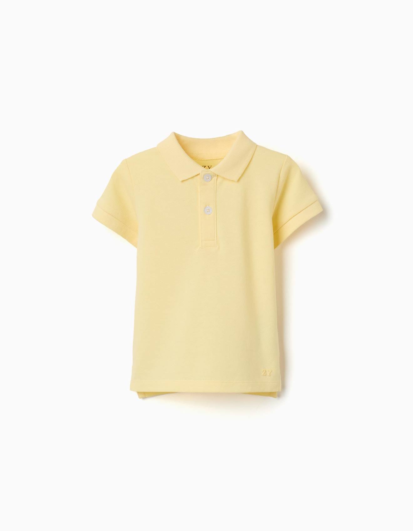 Polo En Coton Manches Courtes Boutons Jaune Clair 8 €