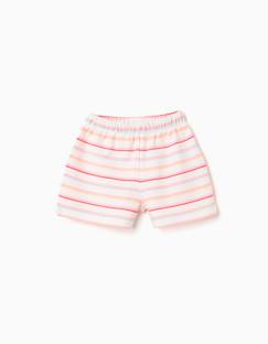 -Short en coton à rayures et taille élastique