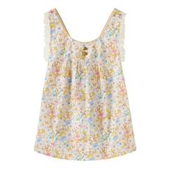 -Blouse  fleurie liberty   à bretelles croisées  anaïs