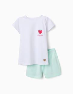 Pyjama en coton à manches courtes et imprimé cœur  - vertbaudet enfant