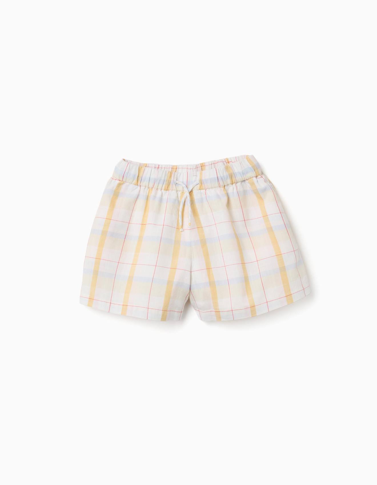Short En Coton Carreaux Avec Cordon De Serrage Bs Blanc 17 €