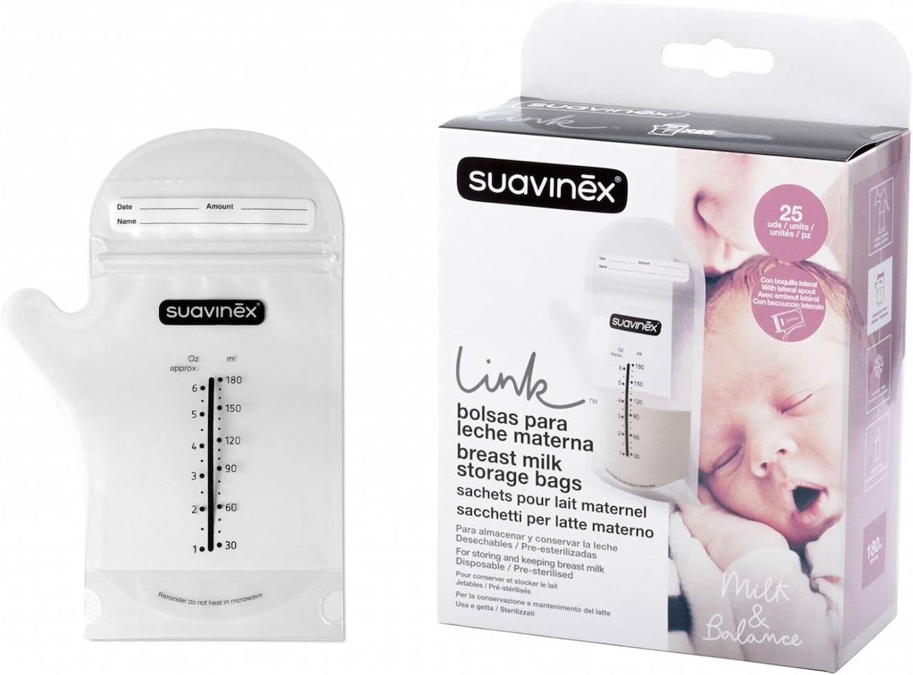 Sachets Conservation Pour Lait Maternel Avec Fermeture Zip Transparent (Suavinex) - Couverture