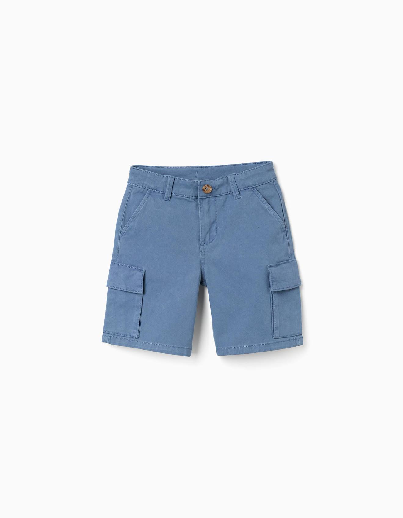 Short Midi En Serg Avec Poches Cargo Bleu 17 €