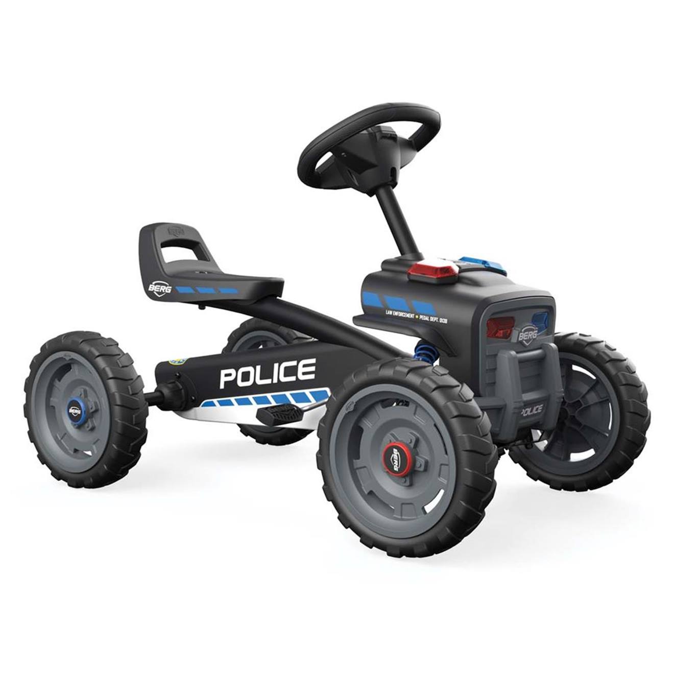 Kart À Pédales Pour Enfants, 2+ Ans, Buzzy Police Black