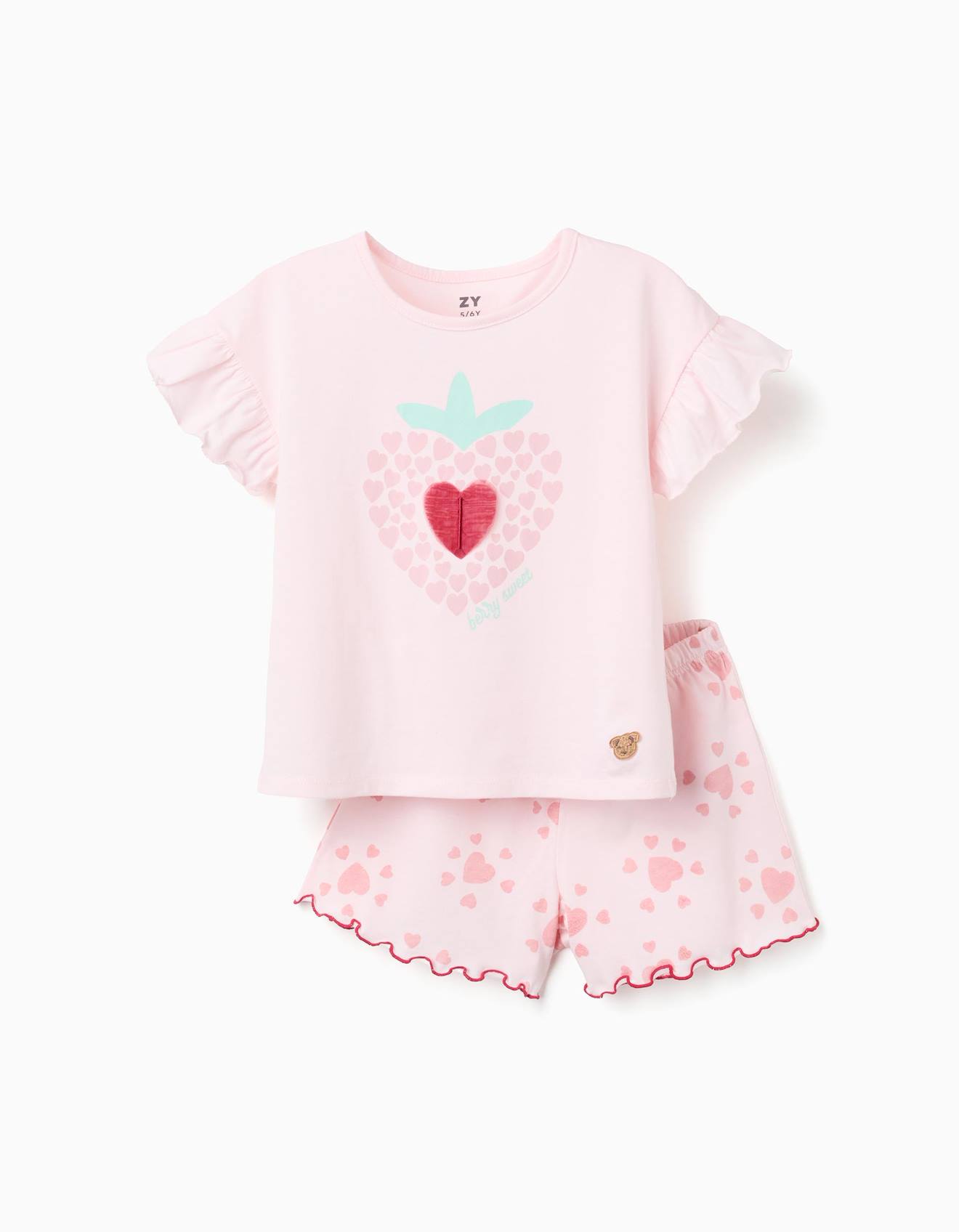 Pyjama Manches Courtes En Coton Avec Imprims Cur Rose 17 €