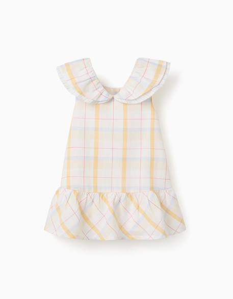 Bébé-Robe en coton à carreaux et volants b&s