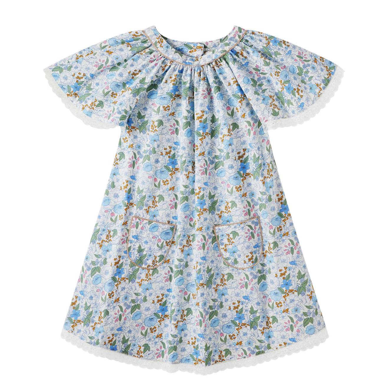 Robe Crmonie Fleurie Manches Papillon Butterfly Bleu Clair 29 €