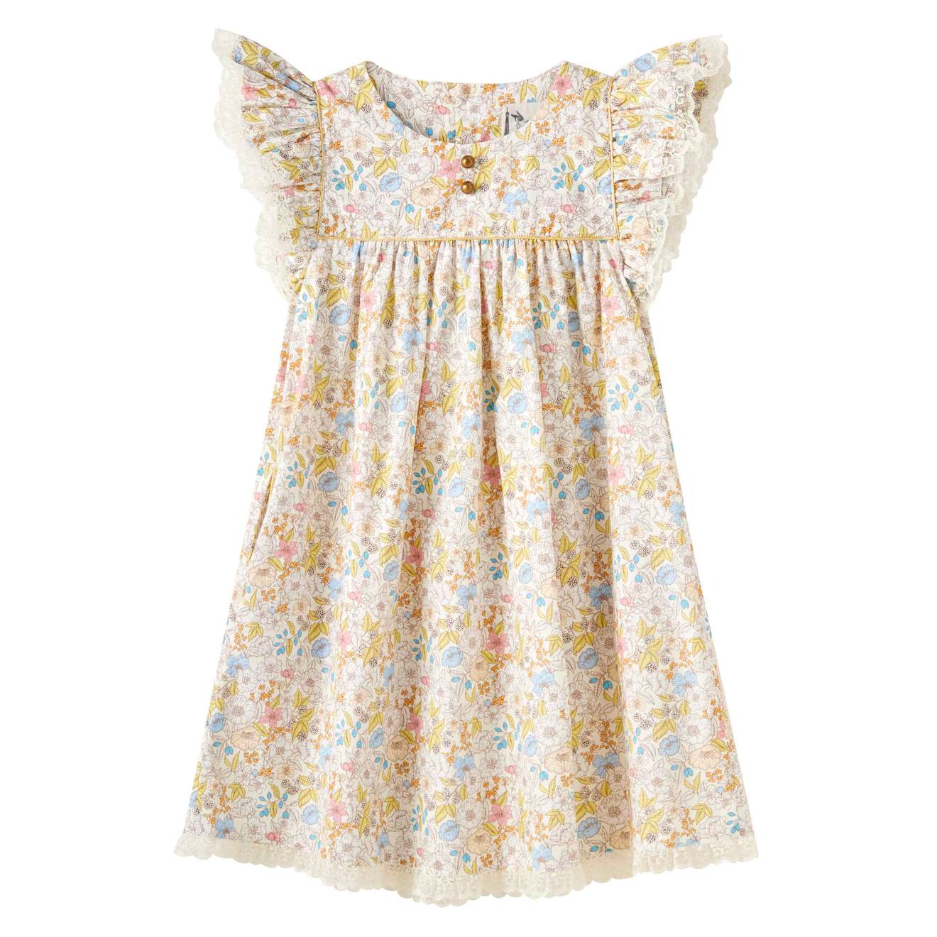 Robe Crmonie Fleurie Liberty Appoline Jaune Rose Bleu 34 €