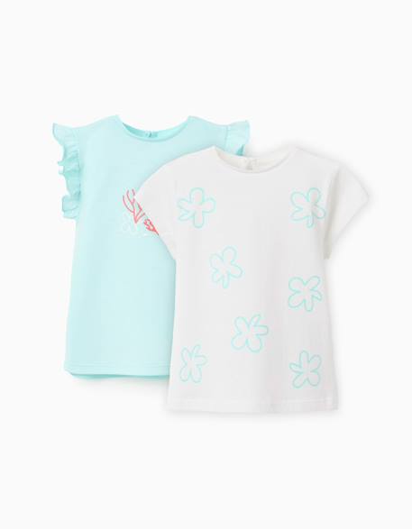 Bébé-Lot de 2 t-shirts en coton avec imprimé palmiers