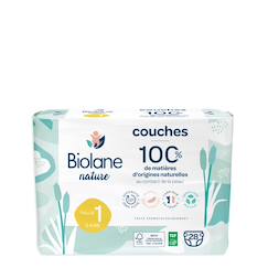 -Couches écologiques taille 1 (2 à 5 kg) – 28 couches