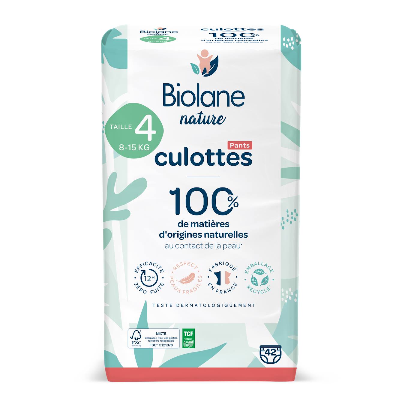 Couches-culottes Écologiques Taille 4 (8 À 15 Kg) – 42 Couches Multicolore