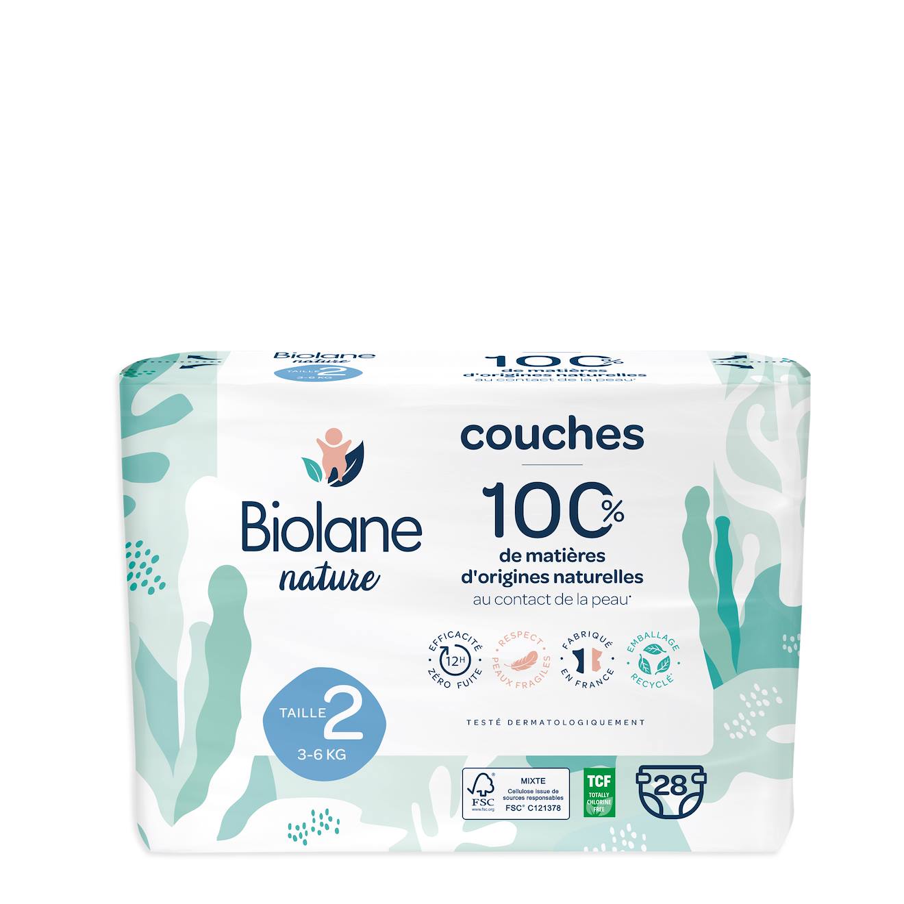 Couches Écologiques Taille 2 (3 À 6 Kg) – 28 Couches Multicolore