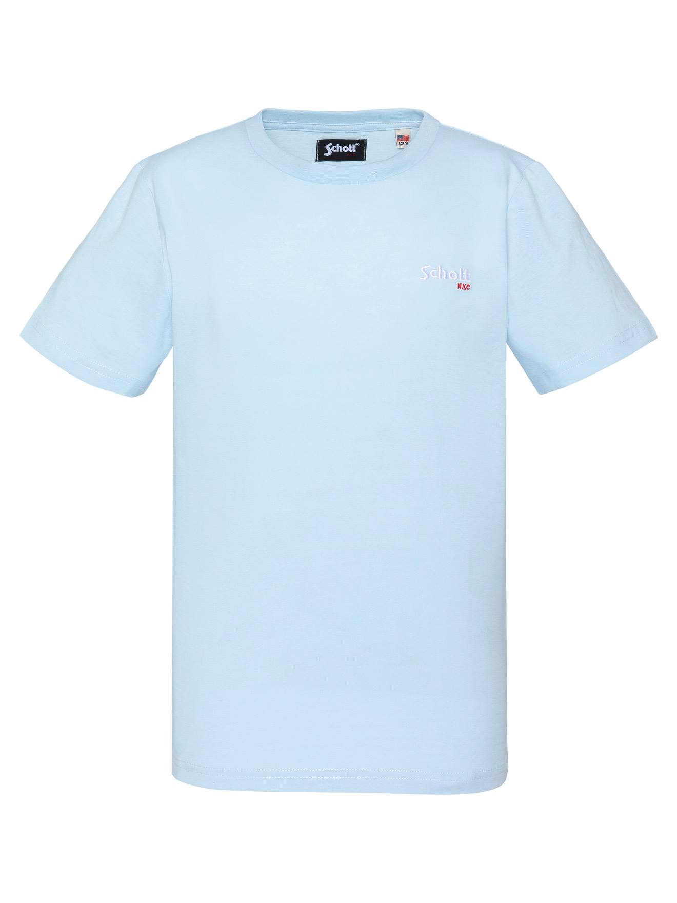 T-shirt Manches Courtes Brodé Bleu Ciel T-shirt Manches Courtes Brodé Bleu Ciel