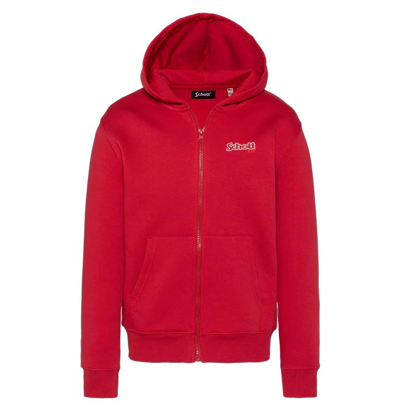 Sweat Zippé À Capuche Rouge