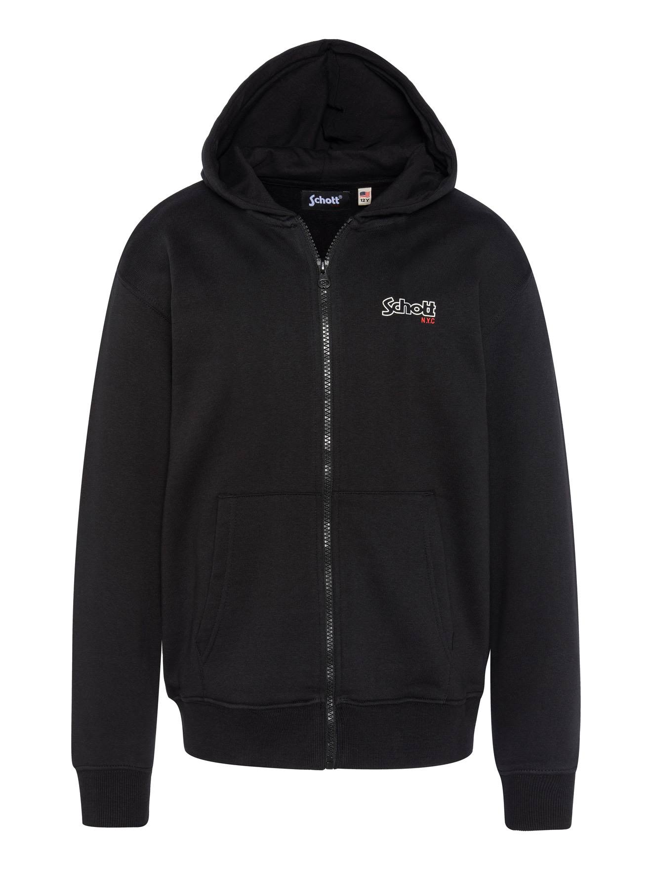 Sweatshirt Zippé À Capuche Noir