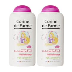 -Lot de 2 gels douche Princesses enfant 2 en 1 corps & cheveux