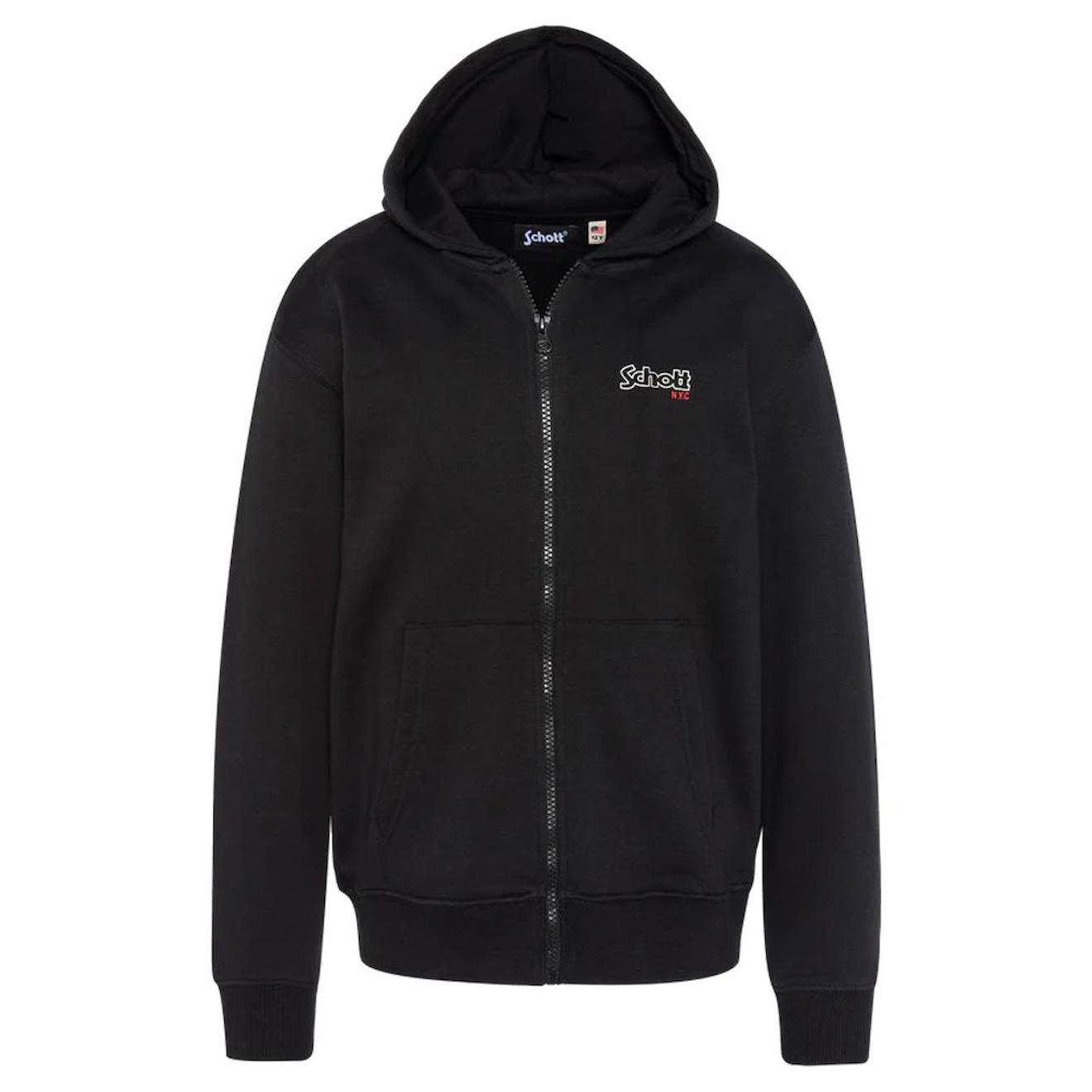 Sweat Zippé À Capuche Noir