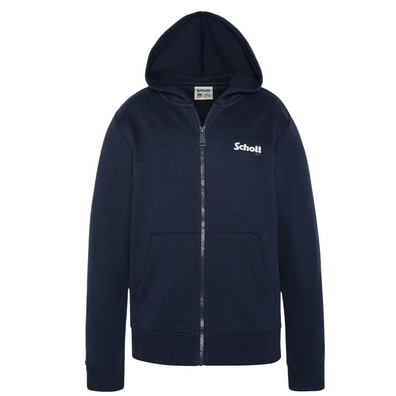Sweat Zippé À Capuche Marine