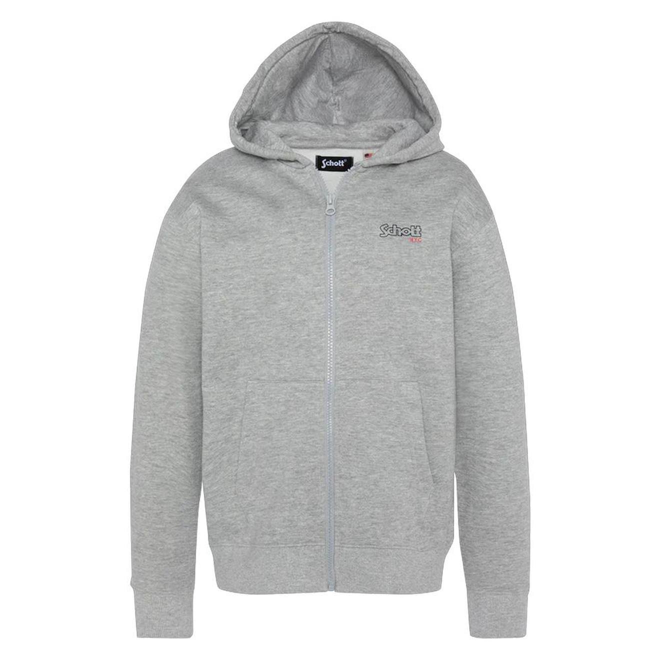 Sweat Zippé À Capuche Gris