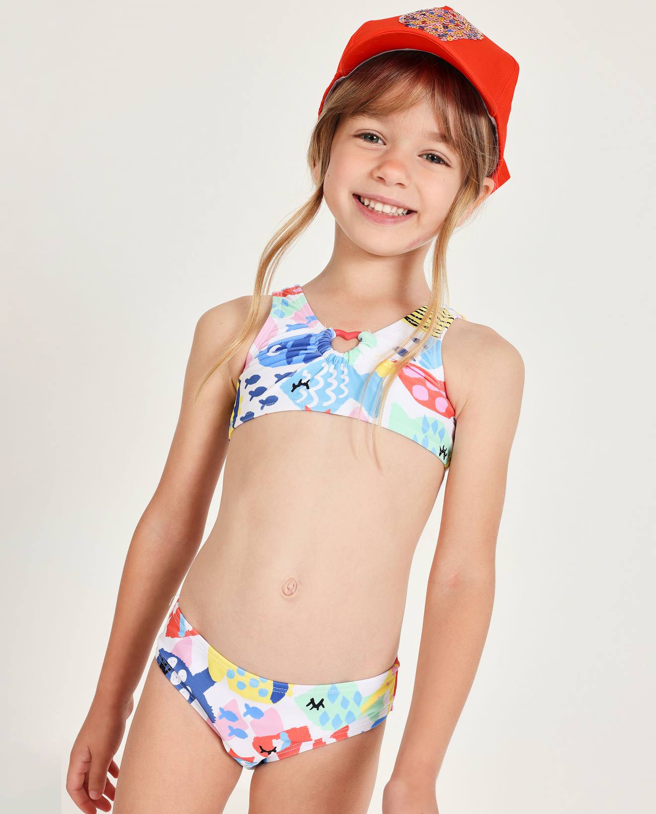 Bikini En Maille Pour Fille Avec Dtail Fronc Multicolore 22 €