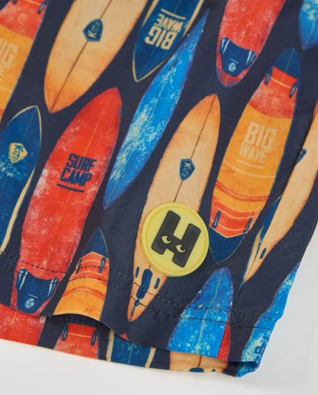 Short de bain garçon en tissu tissé avec planches de surf Bleu 4 - vertbaudet enfant 