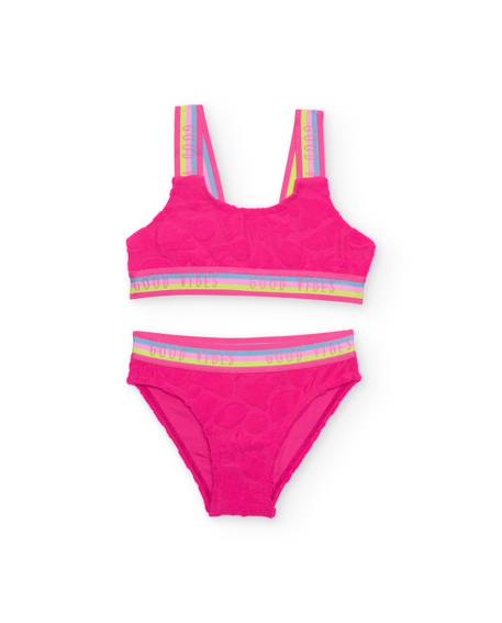 Bikini fille en maille avec relief floral  - vertbaudet enfant