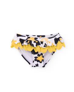 -Bas de bikini fille en maille avec double volant