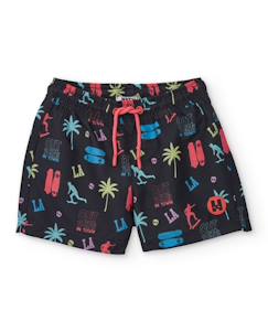 -Short de bain garçon en tissu tissé avec motifs skate