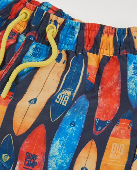 Short de bain garçon en tissu tissé avec planches de surf Bleu 3 - vertbaudet enfant 