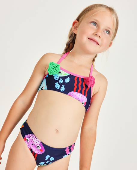 Bébé-Bikini fille en maille avec fleurs appliquées