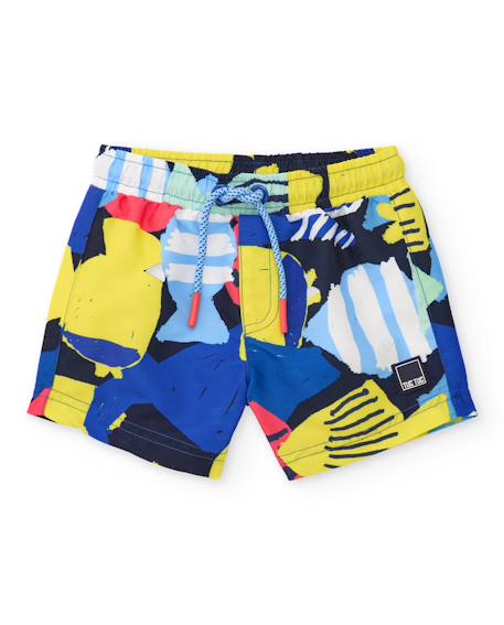 Bébé-Maillot de bain garçon en tissu tissé au style abstrait
