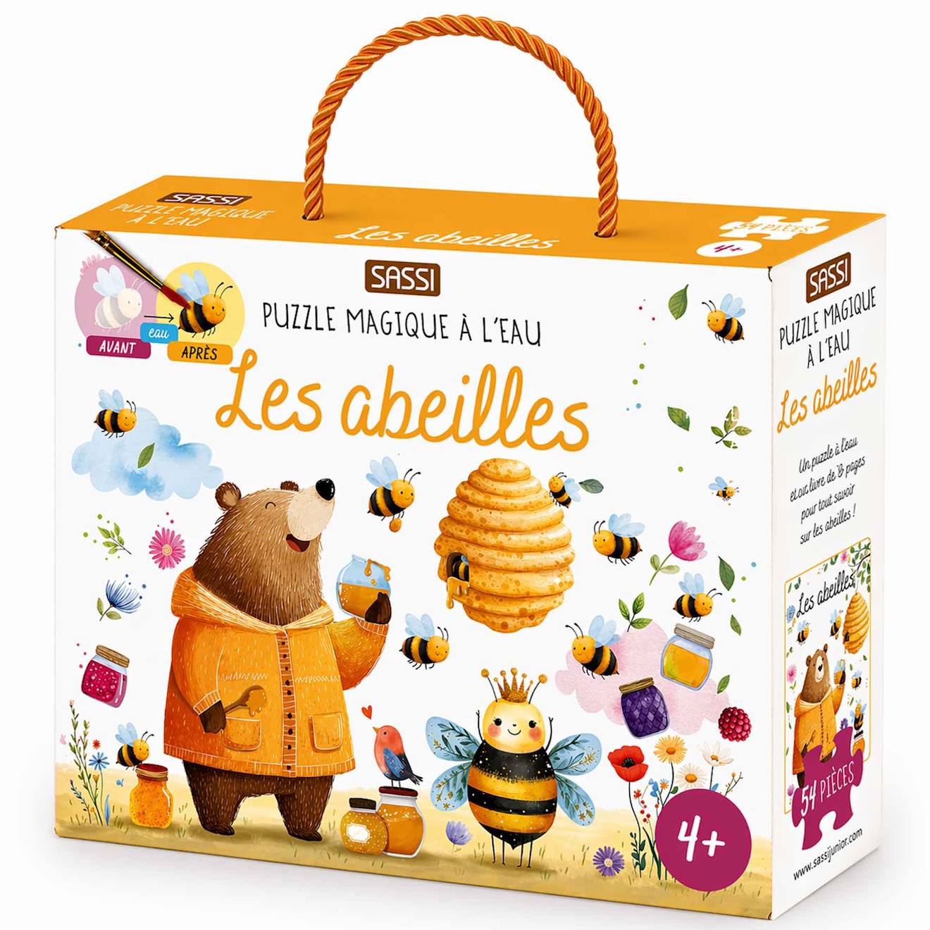 Puzzle Magique À L'eau Enfant 54 Pièces Coloriage Réutilisable Les Abeilles