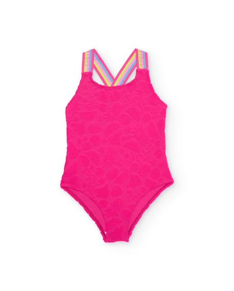 Maillot de bain fille en maille avec bretelles croisées  - vertbaudet enfant