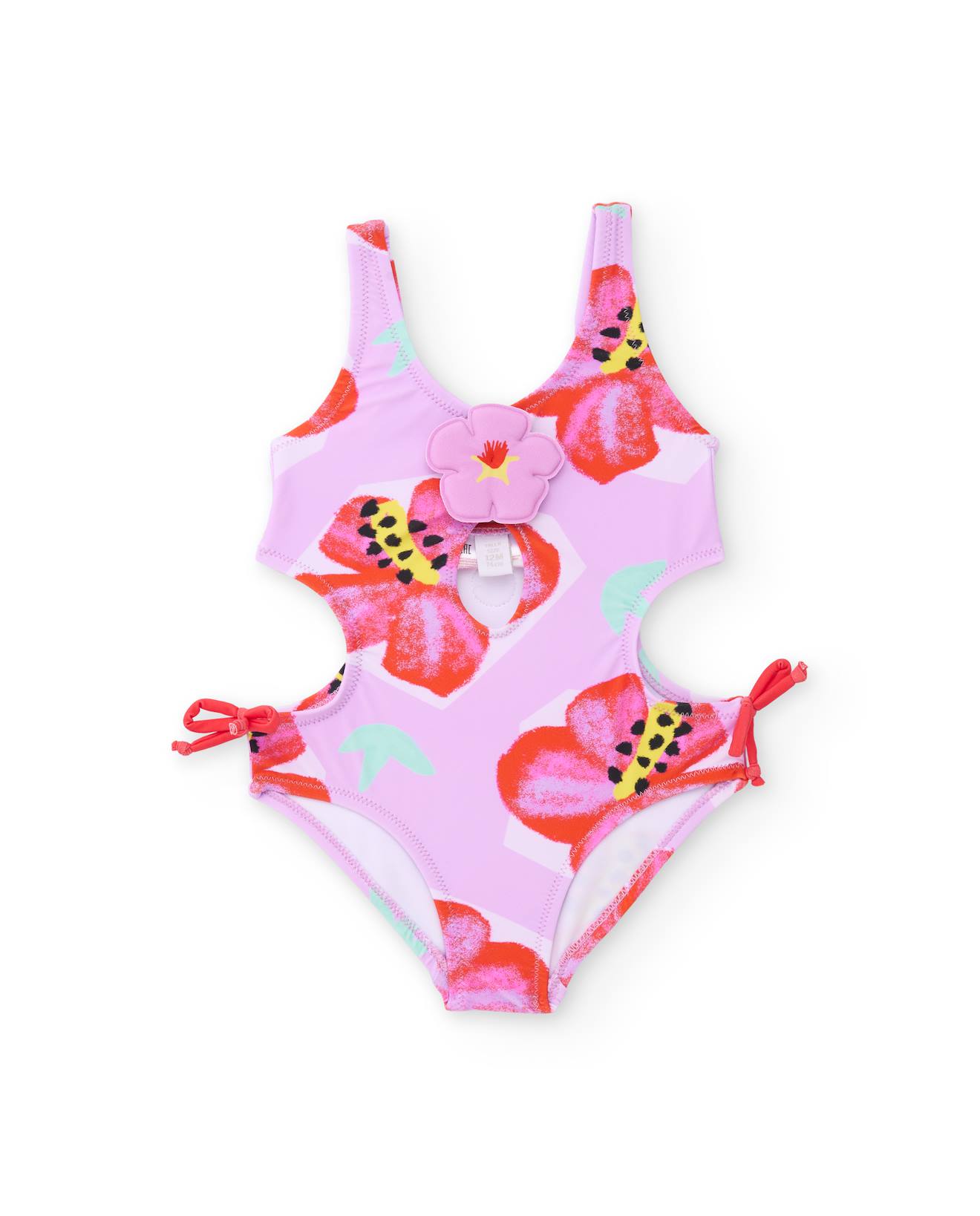 Maillot De Bain Fille En Maille Avec Applications En Relief Rose 22 €