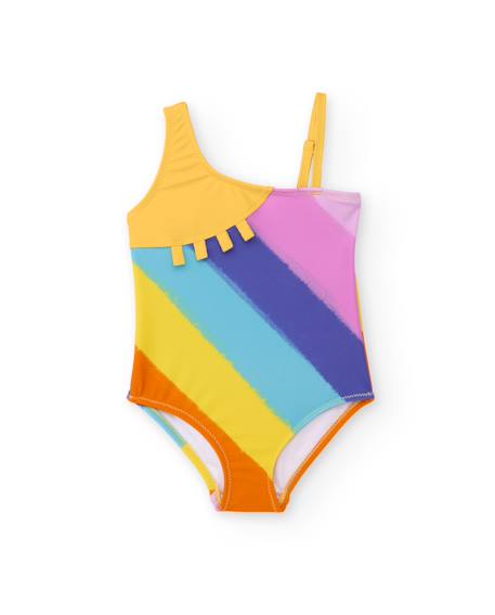 Bébé-Maillot de bain pour fille en maille avec design asymétrique