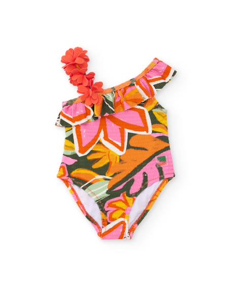 Bébé-Maillot de bain fille en maille avec bretelle asymétrique