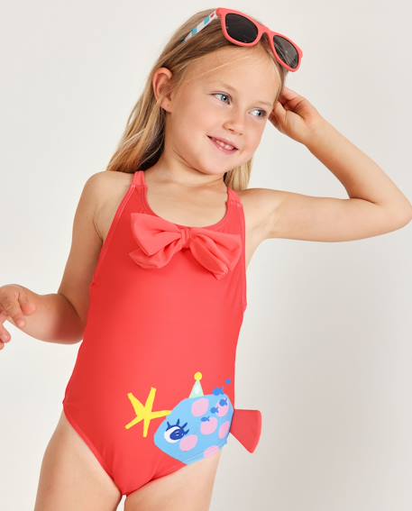Bébé-Maillot de bain en maille pour fille avec grand nœud