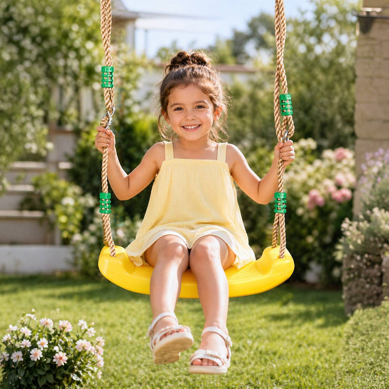Portique Balançoire Plastique Pour Portique Balançoire 2 M - 2,5 M Pour Enfants Jaune