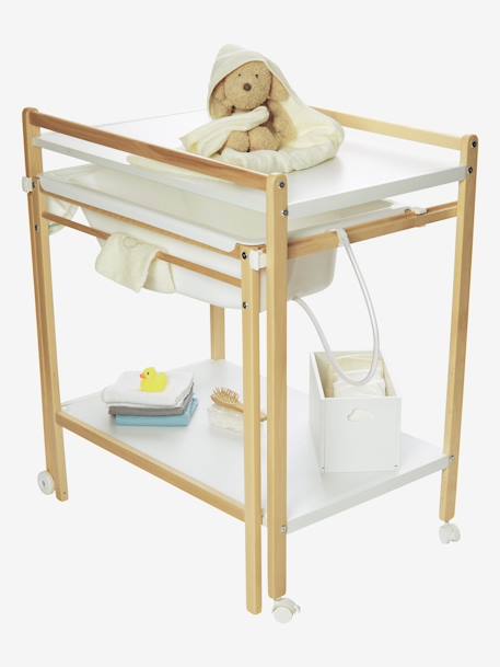 Vertbaudet - Table à langer avec baignoire intégrée MagicTub naturel/blanc
