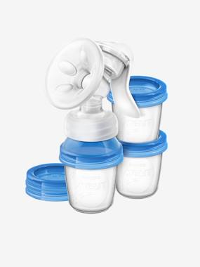 Set tire-lait + pots de conservation Philips AVENT Natural blanc / bleu