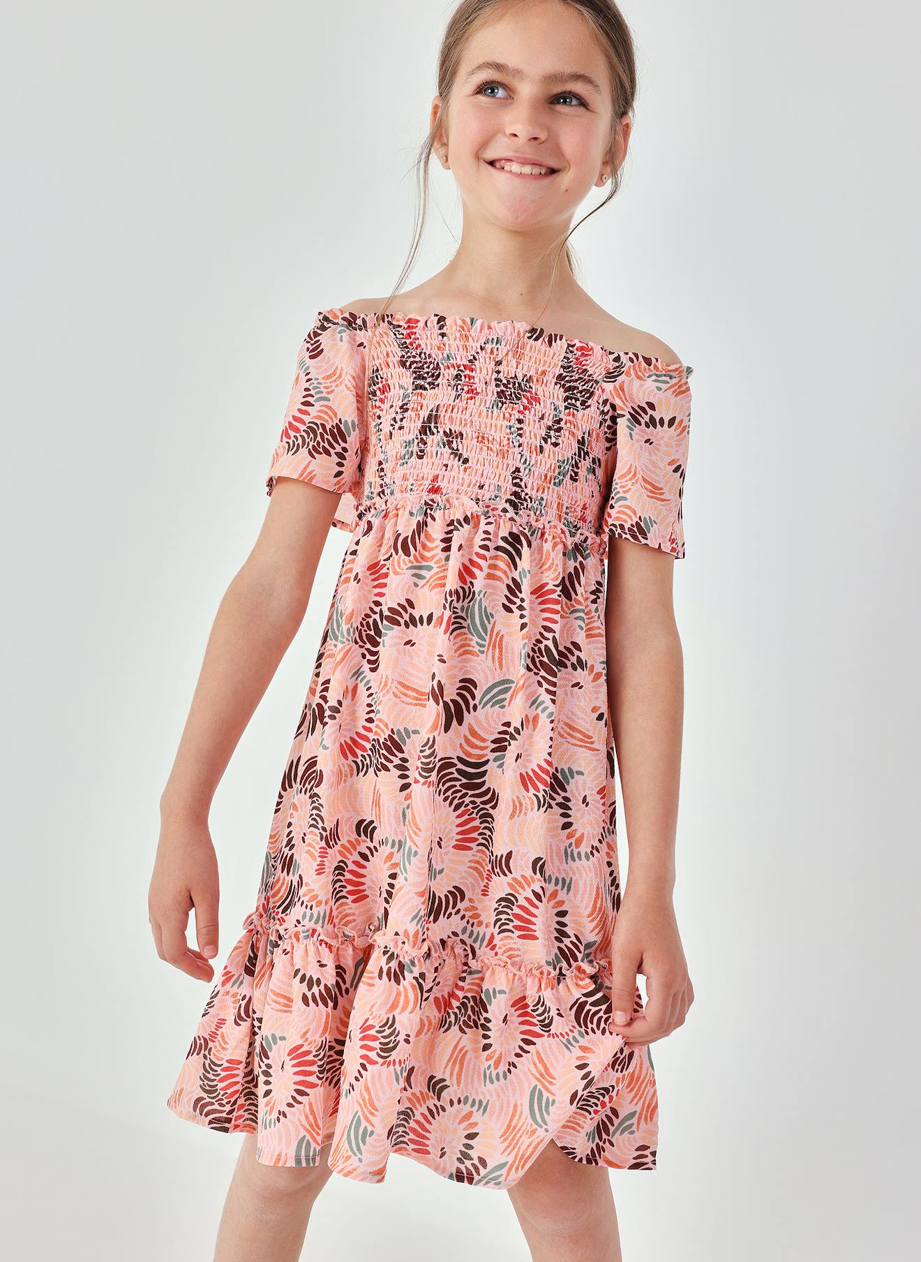 Robe Imprimée Fille Multicolore