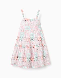 Robe à bretelles en coton avec motif mosaïque  - vertbaudet enfant