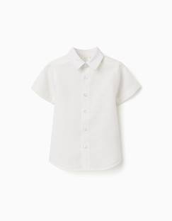 Chemise à manches courtes en lin et coton  - vertbaudet enfant