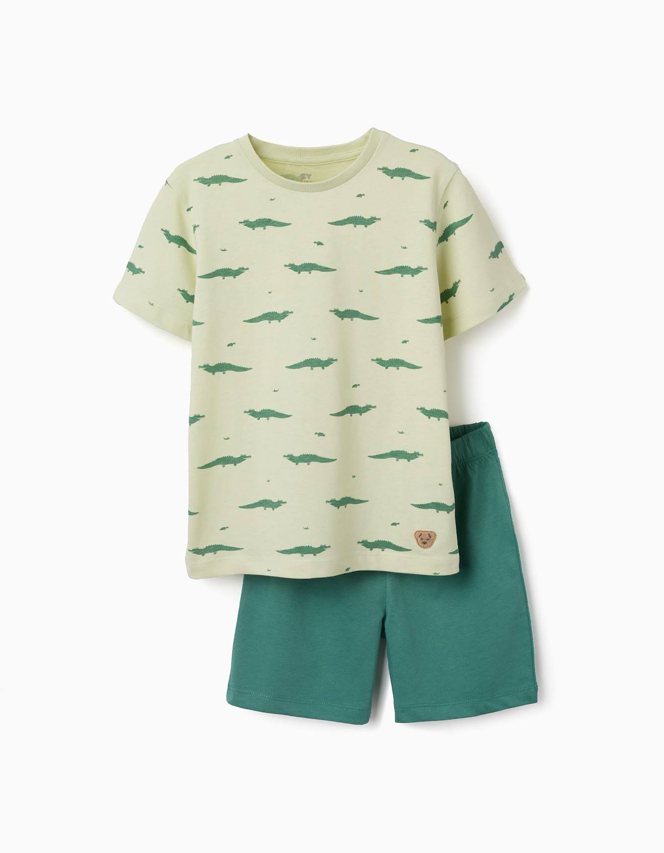 Pyjama En Coton Manches Courtes Et Motif Alligator Vert Clair 12 €