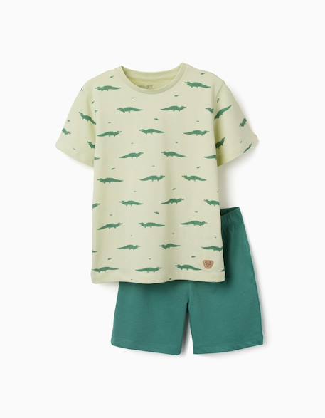 Garçon-Pyjama en coton à manches courtes et motif alligator