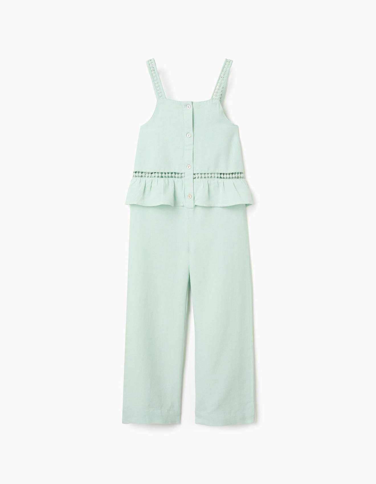 Combinaison Sans Manches En Coton Et Lin Vert Clair 21 €
