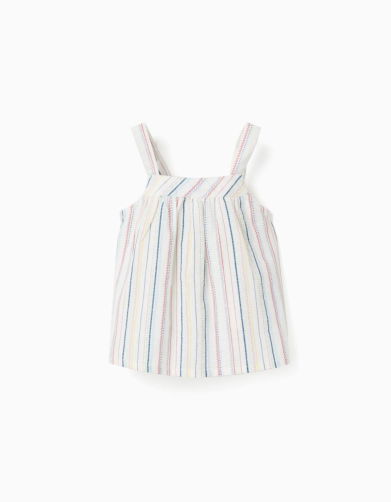Blouse Sans Manches En Coton Rayures Ethniques Bs Blanc 17 €