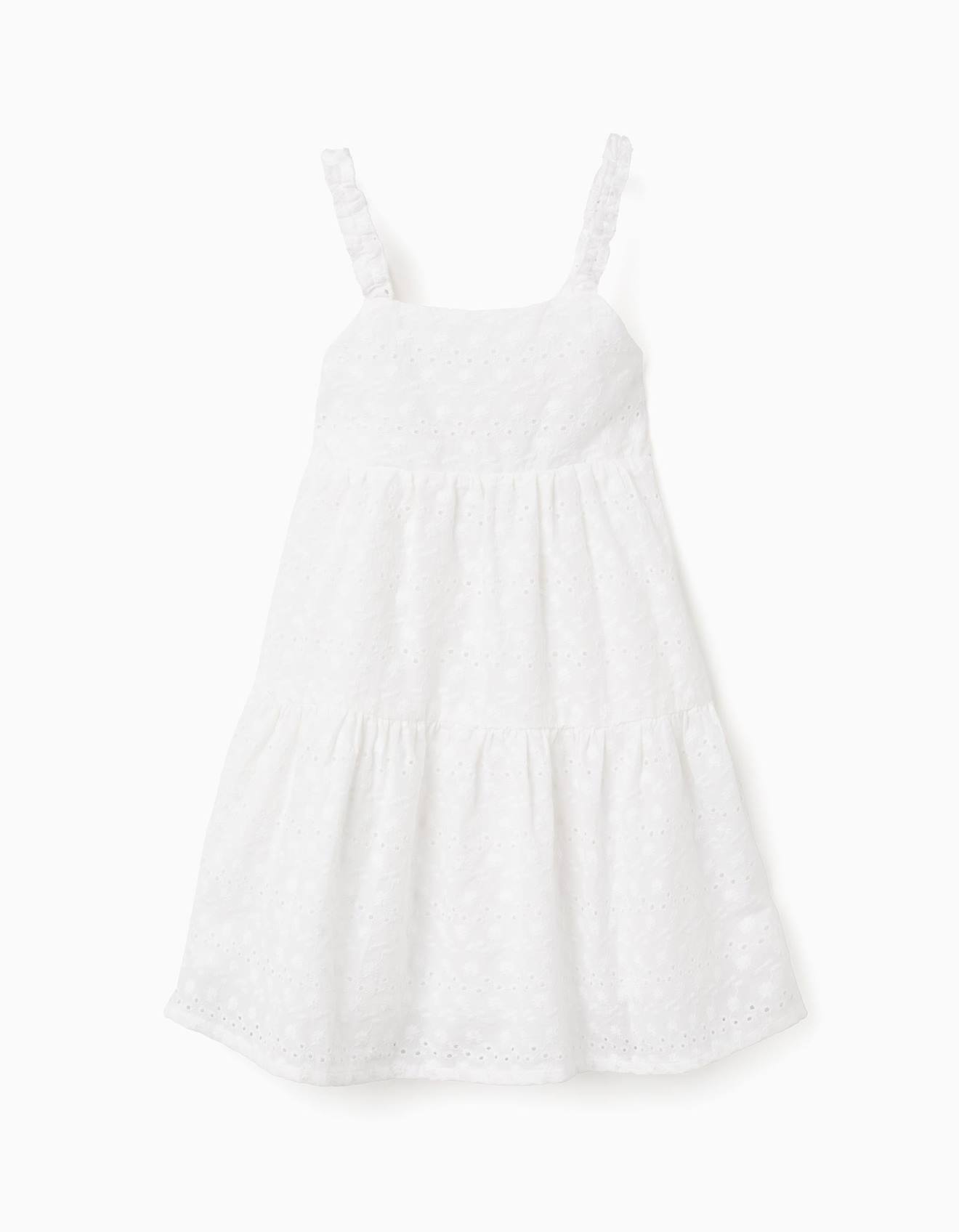 Robe Bretelles En Coton Avec Broderie Anglaise Blanc 24 €