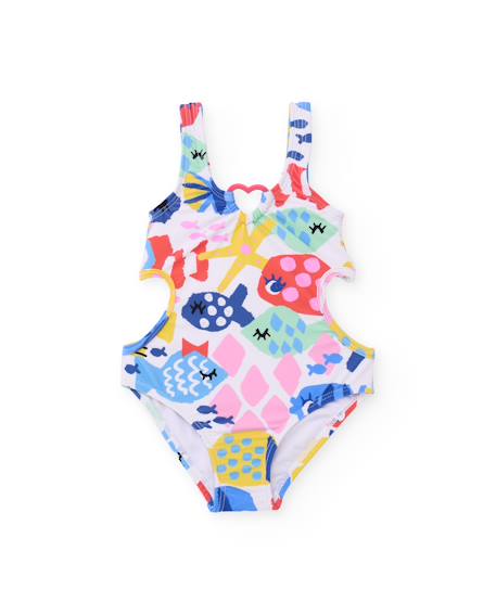 Fille-Maillot de bain en maille pour fille avec ouvertures sur les côtés