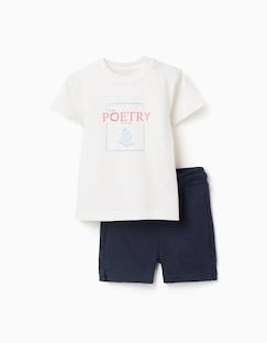 T-shirt en coton avec imprimé + short  - vertbaudet enfant